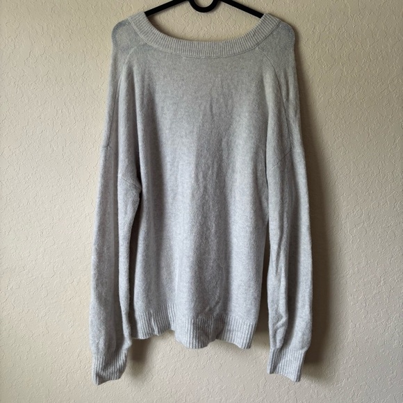 Madewell | Women's Bartlett V-Neck Pullover Sweater Coziest Yarn Heather Smoke L - Picture 9 of 11